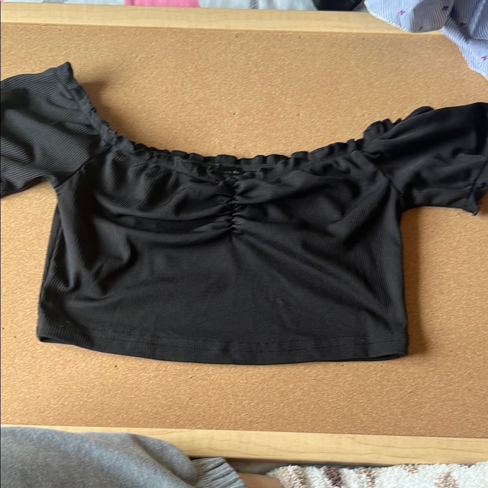 Black Off-Shoulder Women's Top